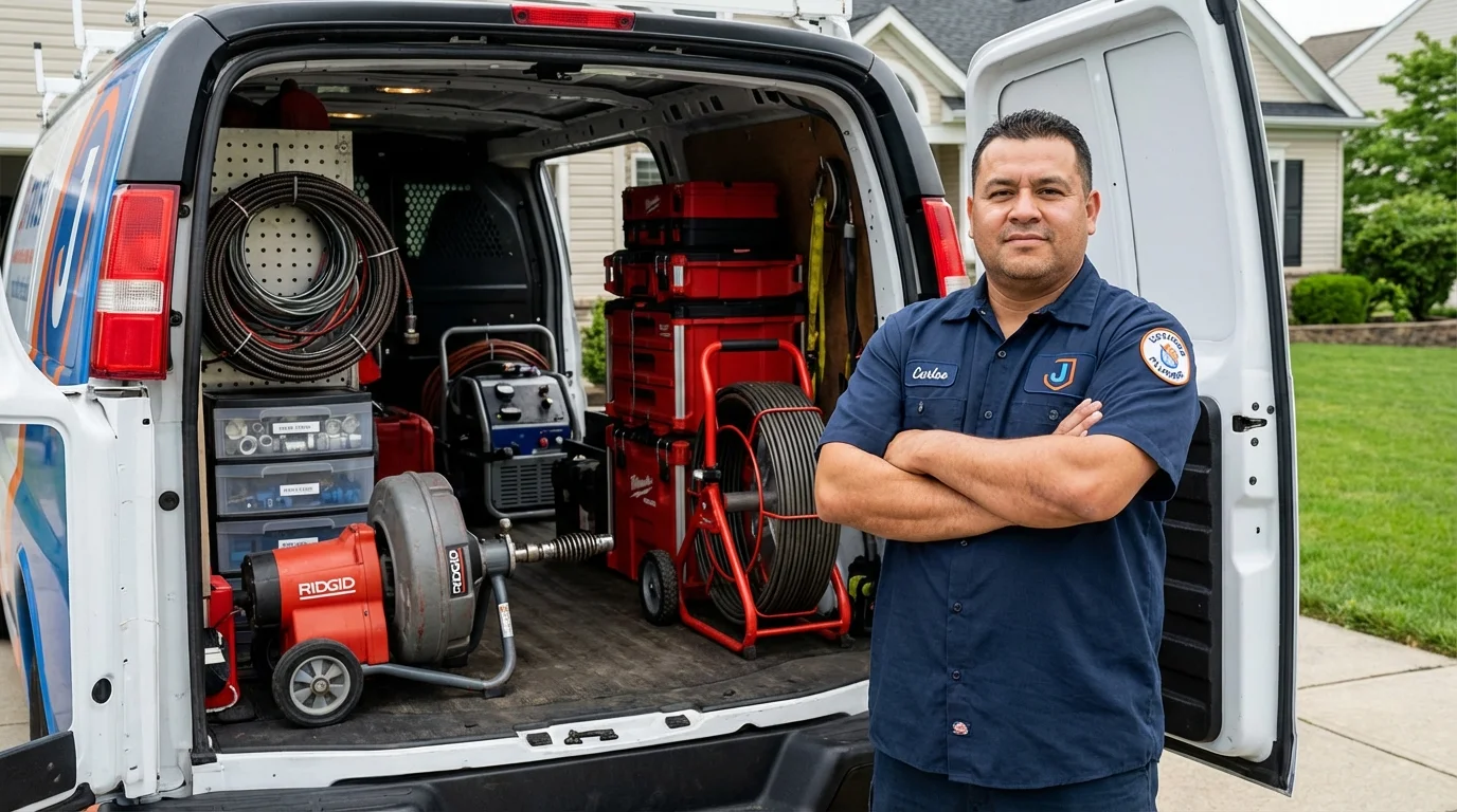 Professional drain cleaning equipment and Johns Plumbing LLC plumber in Chiefland